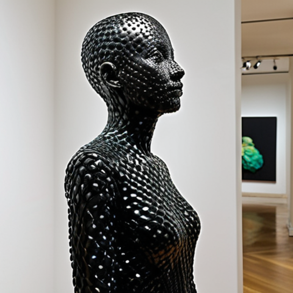 **
"A vibrant, upcycled art exhibition featuring sculptures made from repurposed plastics, displayed in a modern art gallery, fully clothed visitors admiring the art, environmental awareness theme, safe for work, appropriate content, professional photography, perfect anatomy, natural proportions, high quality, modest and family-friendly."
**