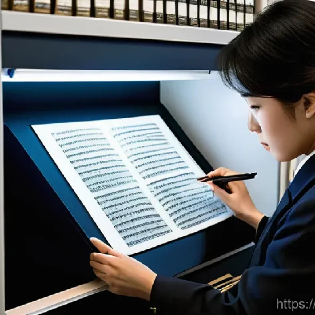 미술문화기획사의 주요 업무의 디지털화 - **Prompt:** A professional art archivist, mid-shot, diligently scanning a beautifully preserved anti...