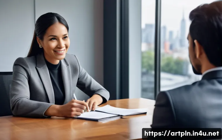 미술문화기획사 채용 인터뷰의 FAQ - **Image Prompt 1: Confident Cultural Planner Interview**
A highly detailed, realistic photograph...